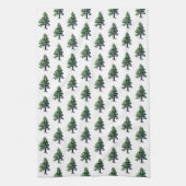 雪水模様絵画松 キッチンタオル (縦)