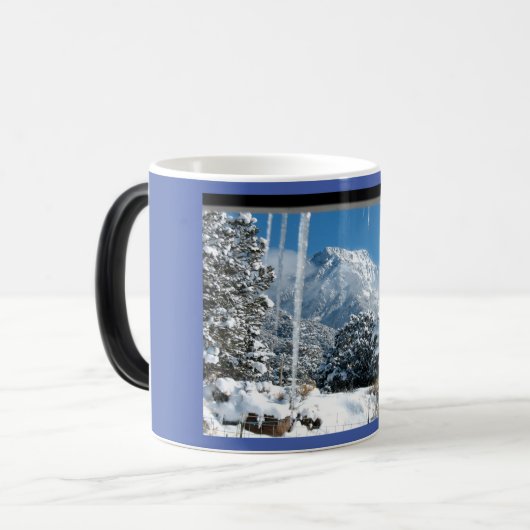 雪氷山の冬のシーン魔法モーフィング モーフィングマグカップ (正面左)