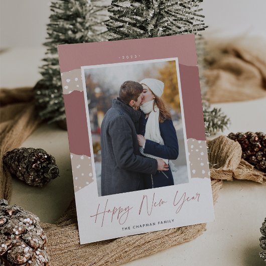 雪流 | Colorblock縦型写真新年 シーズンカード