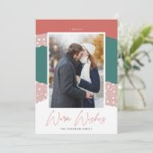 雪流 | Colorblock Vertical Photo Warm Wishes シーズンカード (スタンド正面)