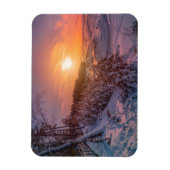 雪海沿岸の夕日 マグネット (縦)