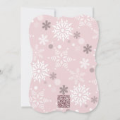 雪淡い色の冬の誕生日パーティーへの招待 招待状 (裏面)