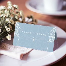 雪深いゴシック冬の童話クリスマスブルー プレイスカード