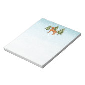 雪深い冬の森のかわいいハンガリーのビズラ犬 ノートパッド (回転)