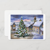 雪深い村のある冬の風景 (正面/裏面)