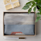 雪深い森おもしろいの中で水彩色のサンタクロース 薄葉紙 (ギフト)