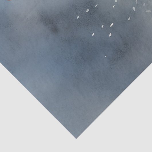 雪深い森おもしろいの中で水彩色のサンタクロース 薄葉紙 (詳細)