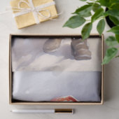 雪深い森の中の水彩クラシックサンタクロース 薄葉紙 (ギフト)