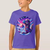 雪深い砂漠のシュレアル・ラクダ Tシャツ (正面)