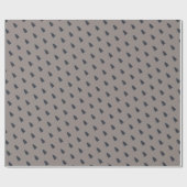 雪灰色クリスマスツリー ラッピングペーパー (フラット)