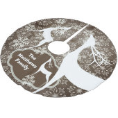 雪片および白いシカの休日の木のスカート ブラッシュドポリエステルツリースカート (アングル)