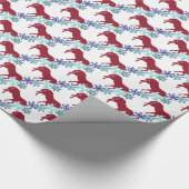 雪片および馬のクリスマスのギフト用包装紙 ラッピングペーパー (角)