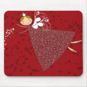 雪片お洒落クリスマスかわいい妖精プリンセス マウスパッド (正面)