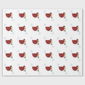 雪片お洒落付き鳥 ラッピングペーパー (フラット)