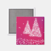雪片から作られたクリスマスツリー マグネット (正面/裏面)