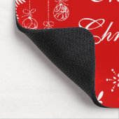 雪片かわいらし付きクリスマスの口 マウスパッド (コーナー)