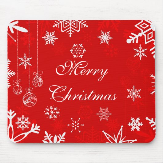 雪片かわいらし付きクリスマスの口 マウスパッド (正面)