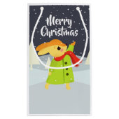 雪片がキュートなクリスマスバニー スモールペーパーバッグ (裏面)