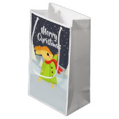 雪片がキュートなクリスマスバニー スモールペーパーバッグ (裏面アングル)