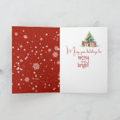 雪片がキュートなクリスマスマウス カード (内部)