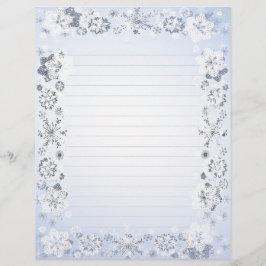 雪片が並んだ筆記用紙