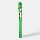 雪片が付いた緑のクリスマスの背景 Case-Mate iPhoneケース (裏面 / 左)