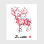 雪片が付いた装飾用クリスマストナカイ シール (シート)