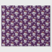 雪片が付いているゴシック様式クリスマスの冬のスカル ラッピングペーパー (フラット)