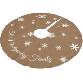 雪片が付いているパーソナライズなバーラップの木のスカート ブラッシュドポリエステルツリースカート (アングル)