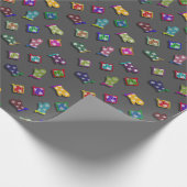 雪片が付いているUの一突き色の鍋つかみのオーブンのミット ラッピングペーパー (角)