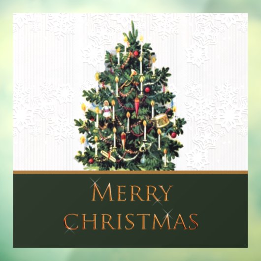 雪片が咲く聖降誕祭の木を店先で楽しむ ウィンドウサイン (シート3)