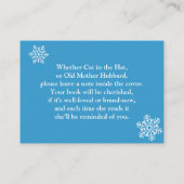 雪片が本をもたらす冬の赤ちゃんシャワーインサート エンクロージャーカード (裏面)