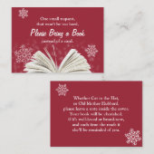 雪片が本を持って来る赤ちゃんシャワーインサート エンクロージャーカード (正面/裏面)