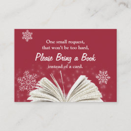雪片が本を持って来る赤ちゃんシャワーインサート エンクロージャーカード