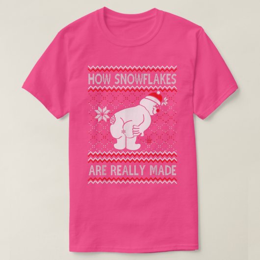 雪片が本当に醜い雪だるまになる方法 Tシャツ (デザイン正面)