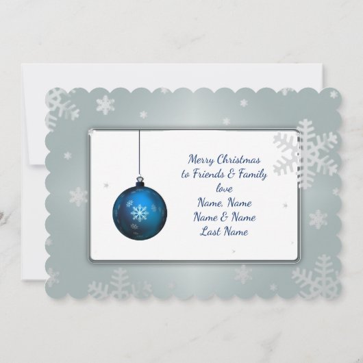 雪片が豊富だ！両面フォトクリスマスカード シーズンカード (裏面)