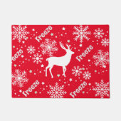 雪片が赤 ドアマット (正面)