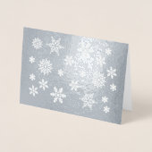 雪片が雪に写真と家族の名前を追加 箔カード (正面)