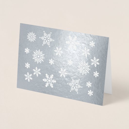 雪片が雪に写真と家族の名前を追加 箔カード (正面)