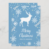 雪片が青いクリスマス シーズンカード (正面/裏面)