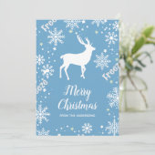 雪片が青いクリスマス シーズンカード (スタンド正面)