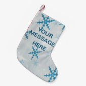 雪片きらきら光る スモールクリスマスストッキング (正面 (吊り時))
