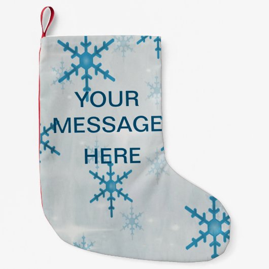 雪片きらきら光る スモールクリスマスストッキング (正面)