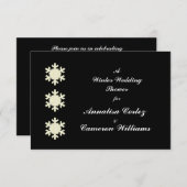 雪片つき「冬のウェディングシャワー」 招待状 (正面/裏面)