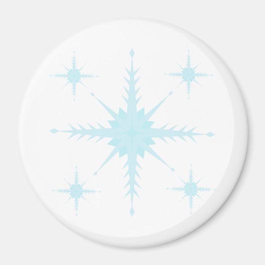 雪片で丸い磁石 マグネット (正面)