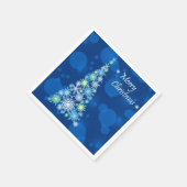 雪片で作られたクリスマスツリー。 スタンダードカクテルナプキン (角)