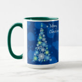 雪片で作られたクリスマスツリー。 マグカップ (左)