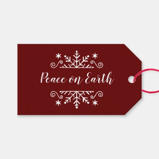 雪片で地上の平和 ギフトタグ (正面(横))