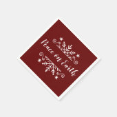 雪片で地上の平和 スタンダードカクテルナプキン (角)