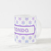 雪片で霜がかわいらし降る フロストグラスマグカップ (正面右)